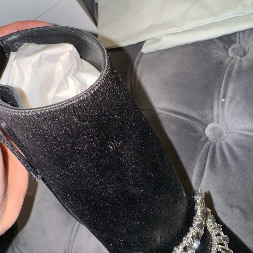 New Size 38.5 Manolo Blahnik Cantita Satin Black Ankle
Boots - Picture 8 of 11